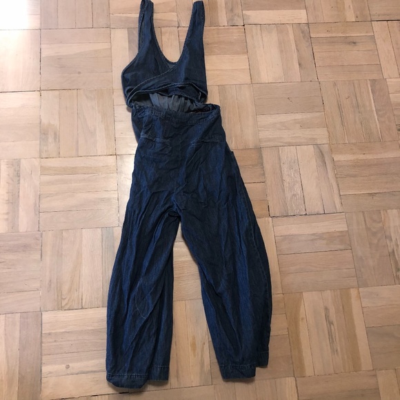 Free People Chambray denim tie jumpsuit - Picture 3 of 3